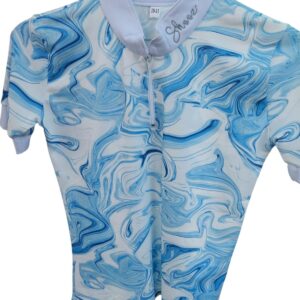Short Sleeve Blue Swirl