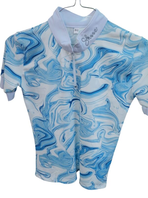 Short Sleeve Blue Swirl